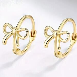 Tiny Bow Huggie Earrings